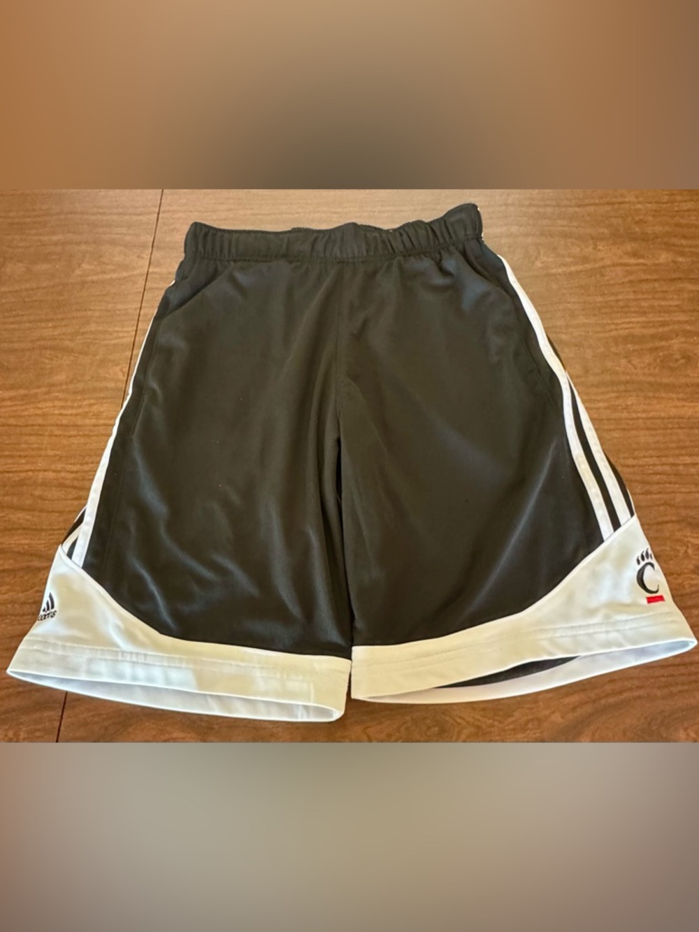 adidas Men’s Black Athletic Shorts with White Trim